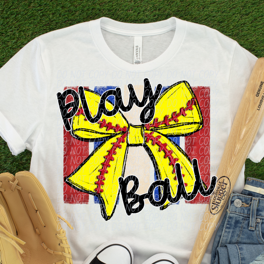 Softball Play Ball1 ~ CSD26 ~ DTF Transfer