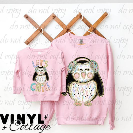 Pastel Penguin ~ DTF Transfer