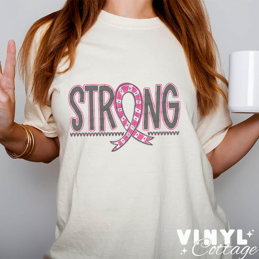 Strong Ribbon ~ Pink ~ DTF Transfer