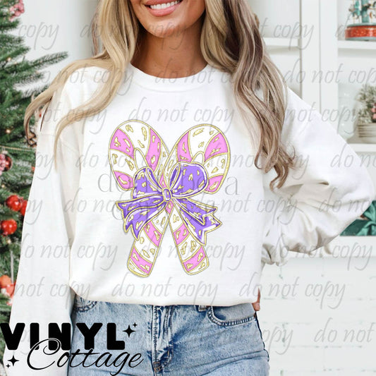 Pink Candy Canes ~ DTF Transfer