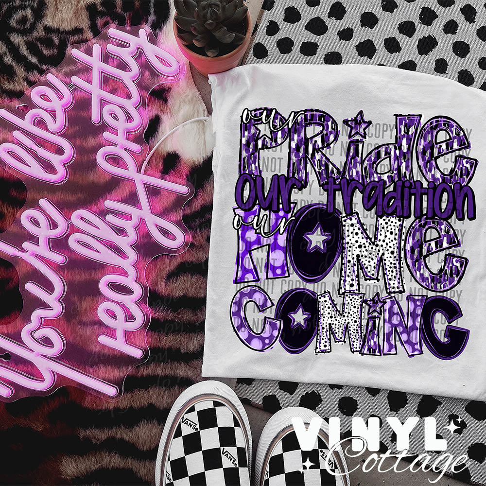 Homecoming ~ Purple ~ DTF Transfer