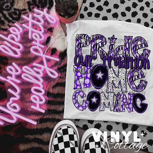 Homecoming ~ Purple ~ DTF Transfer