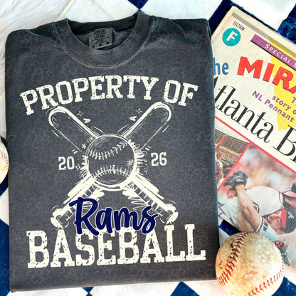 Property of Rams Baseball ~ SAG26 ~ DTF Transfer