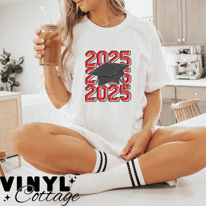 Grad Cap ~ Red ~ DTF Transfer