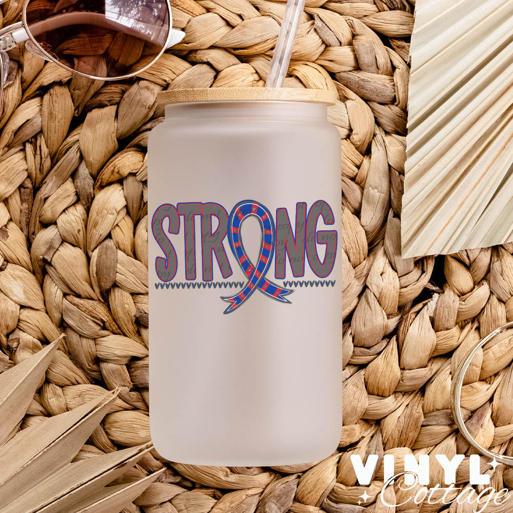 Strong Ribbon ~ Red and Royal Blue ~ UV DTF DECAL