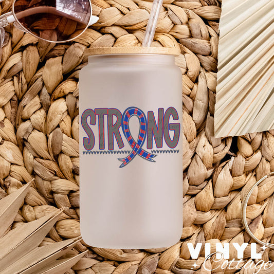 Strong Ribbon ~ Red and Royal Blue ~ UV DTF DECAL