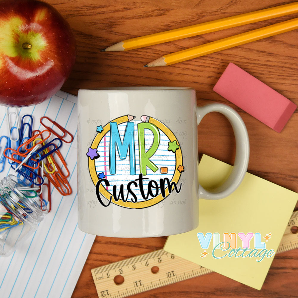 Round Pencil Frame ~ Customized ~ Multiple Options ~ UV DTF Decal