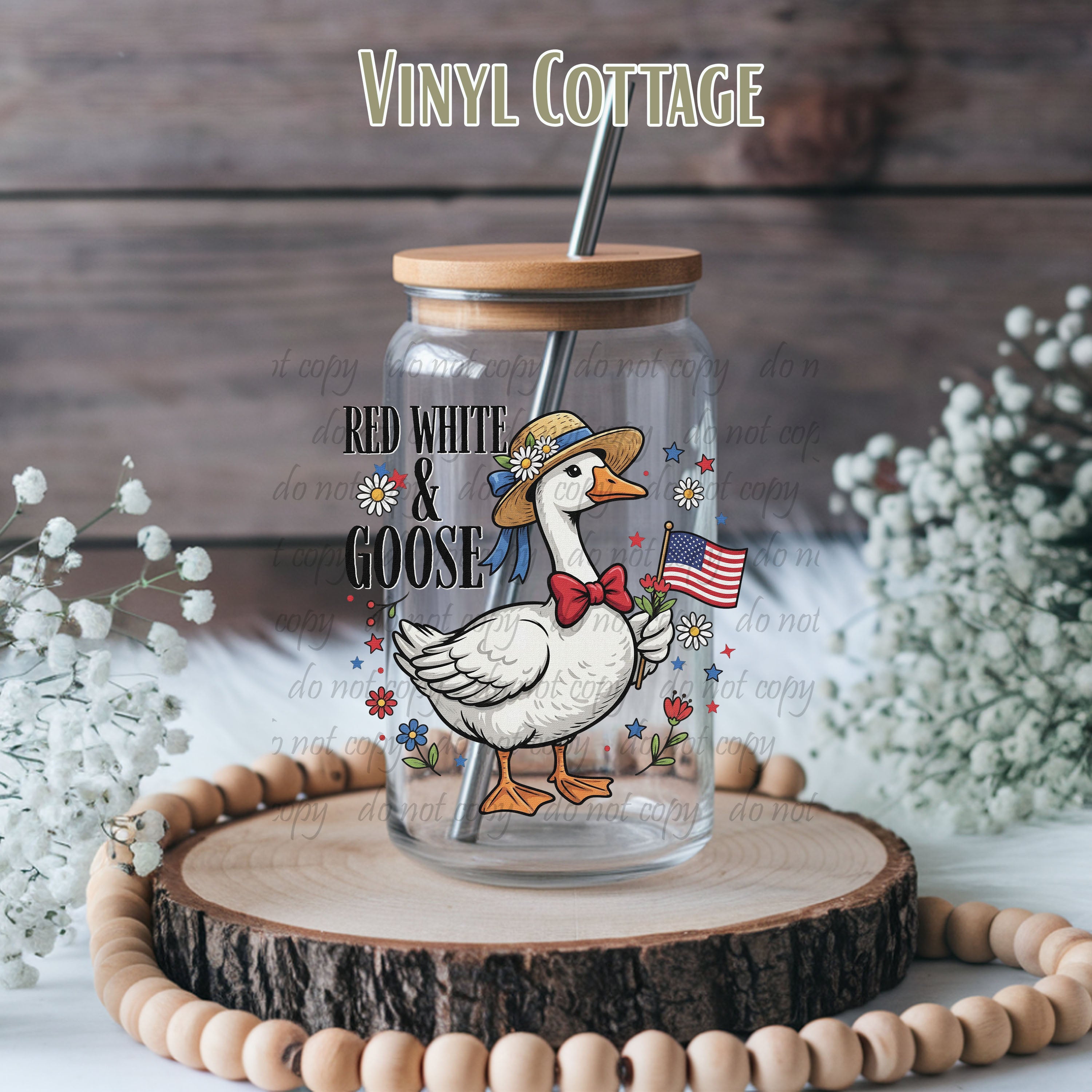 Goose Twin Home Red Rocks Poster Red White and Goose ~ SAG26 ~ UV DTF Decal – Vinyl Cottage