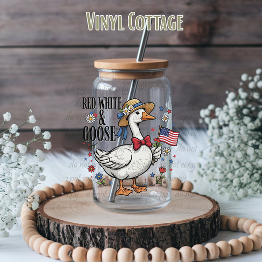 Red White and Goose ~ SAG26 ~ UV DTF Decal