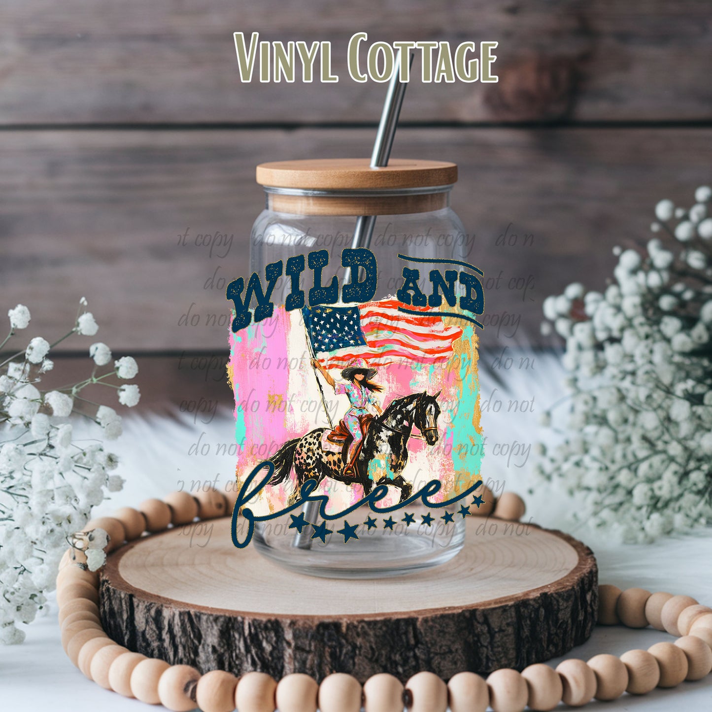 Wild and Free Cowgirl ~ SAG26 ~ UV DTF Decal