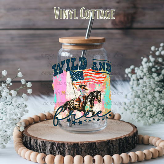 Wild and Free Cowgirl ~ SAG26 ~ UV DTF Decal