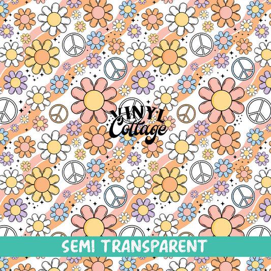 Retro Floral Wave ~ Semi Transparent ~ ST39