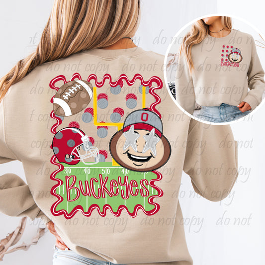 Bucks Squiggle Frame Mascot Back Design with Pocket Design ~ 25JKD07 ~ DTF Transfer