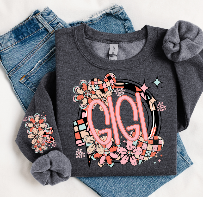 Gigi ~ Daisy Heat Name ~ SAG26 ~ DTF Transfer ~ SLEEVE NOT INCLUDED
