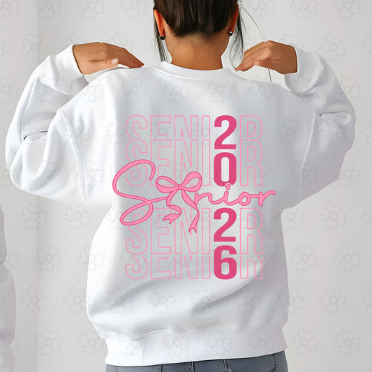 Senior 2026 Pink Coquette Stacked ~ 25ETS07 ~ DTF Transfer