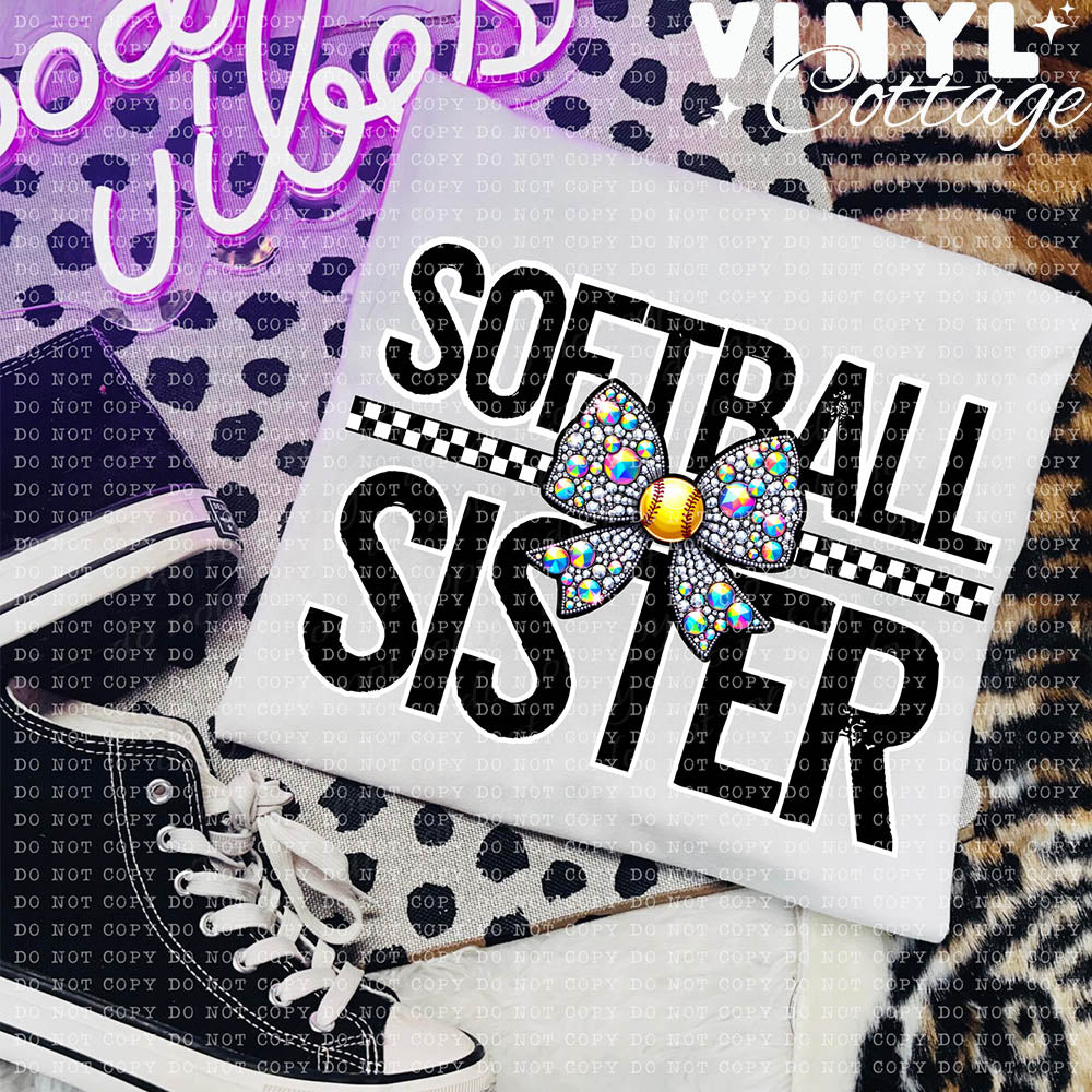 Softball Sister ~ 24ECH09 ~ DTF Transfer