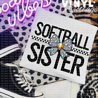Softball Sister ~ 24ECH09 ~ DTF Transfer