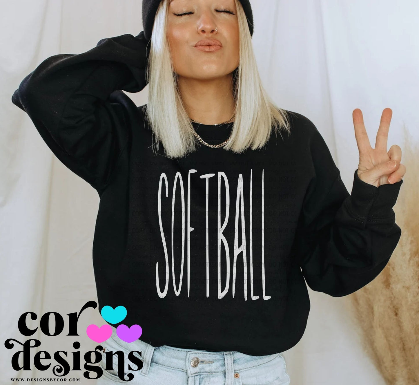 Softball Oversized Skinny ~ COR25 ~ DTF Transfer