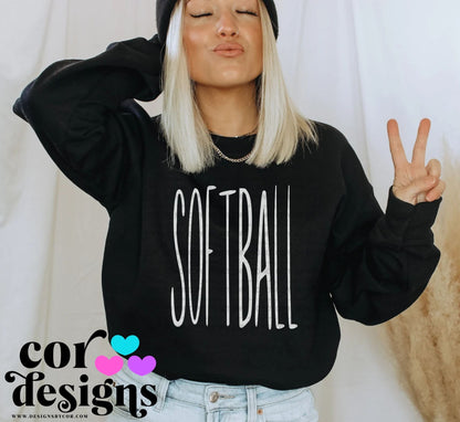 Softball Oversized Skinny ~ COR25 ~ DTF Transfer
