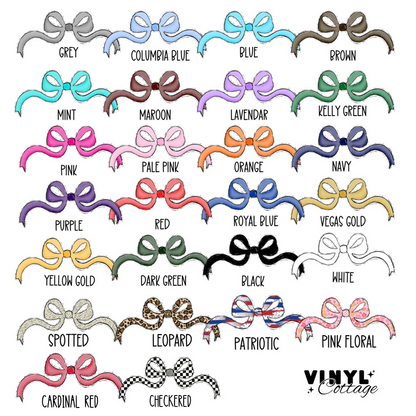 Custom Bow Zip Codes ~ 25SAG_BZC ~ DTF Transfer