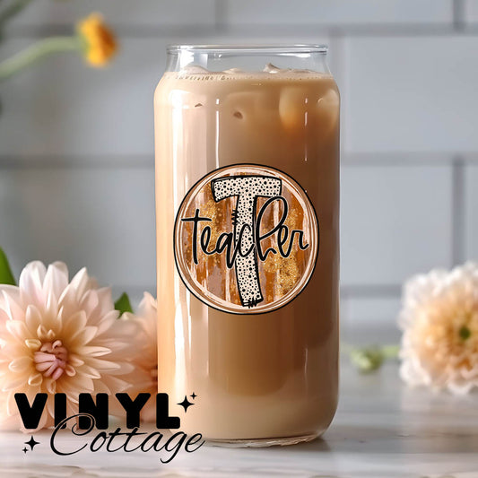 Teacher ~ Fall Dotties ~ UV DTF DECAL