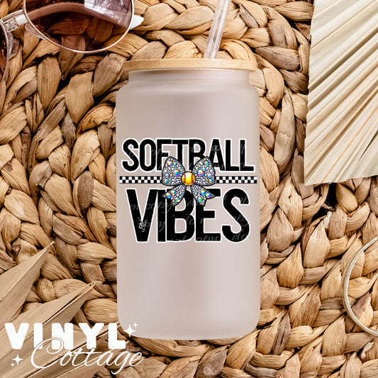Softball Vibes ~ UV DTF DECAL
