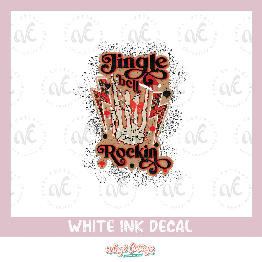WC190 ~ White Ink Decal ~ Jingle Bell Rockin