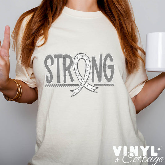 Strong Ribbon ~ White ~ DTF Transfer