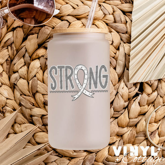 Strong Ribbon ~ White ~ UV DTF DECAL