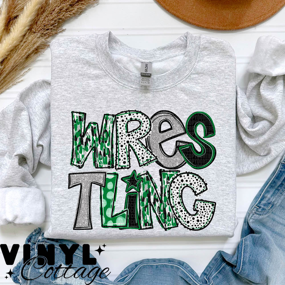 Wrestling ~ Green ~ DTF Transfer