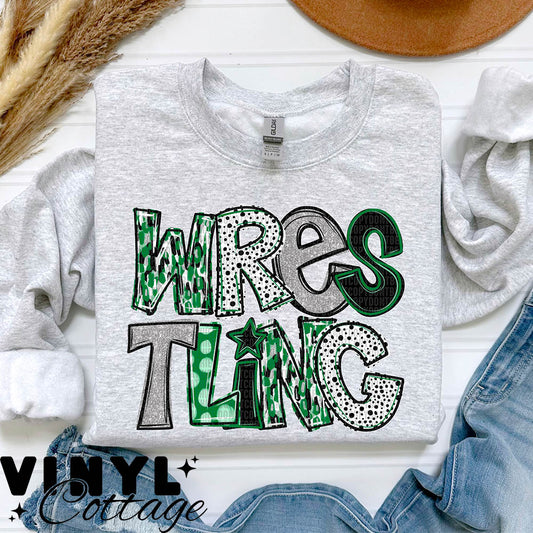 Wrestling ~ Green ~ DTF Transfer