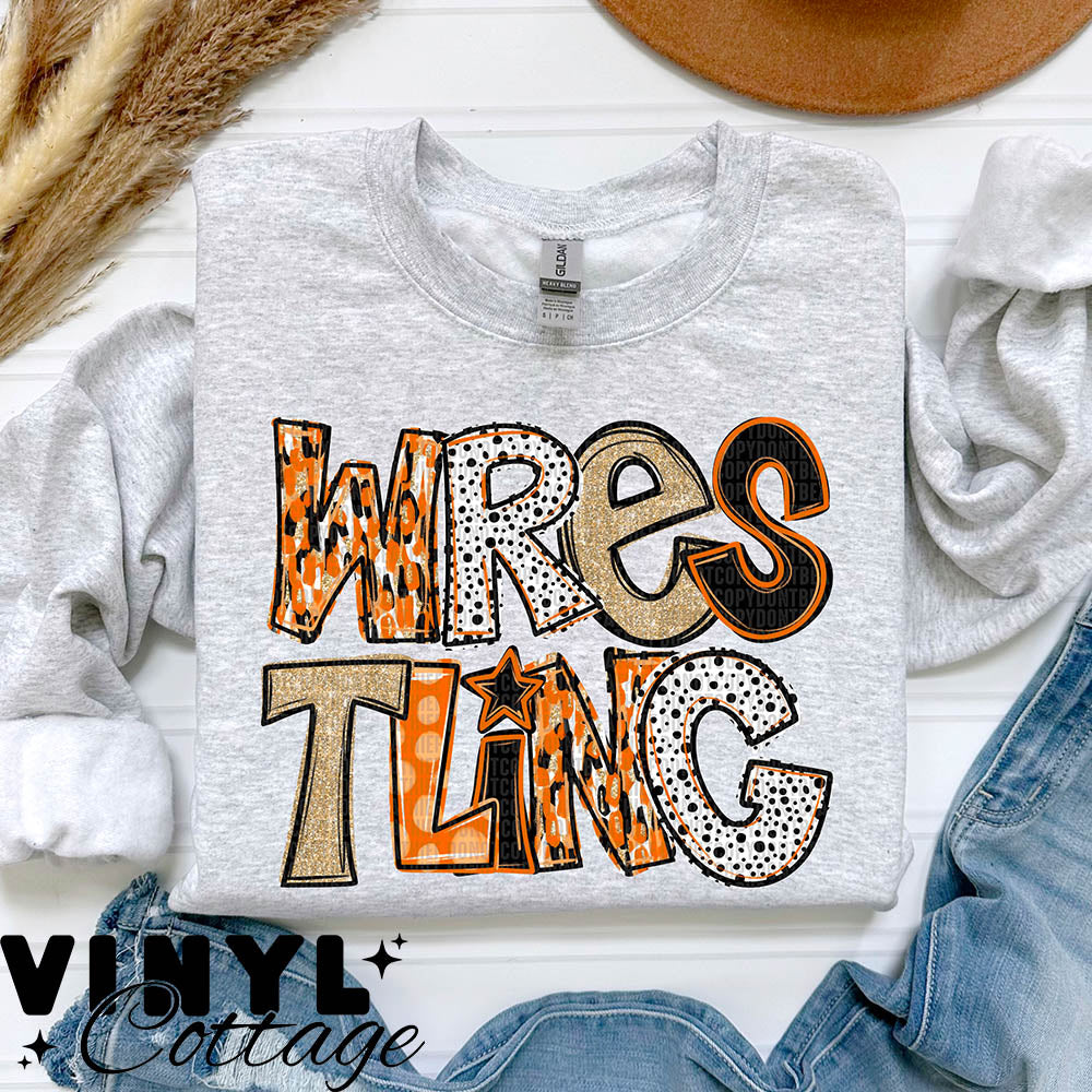 Wrestling ~ Orange ~ DTF Transfer