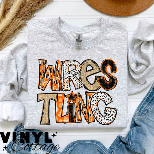 Wrestling ~ Orange ~ DTF Transfer