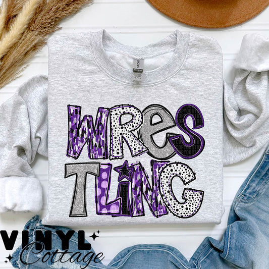 Wrestling ~ Purple ~ DTF Transfer