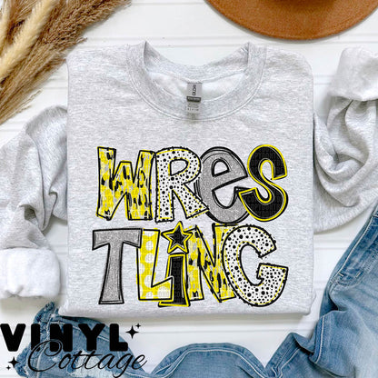 Wrestling ~ Yellow ~ DTF Transfer