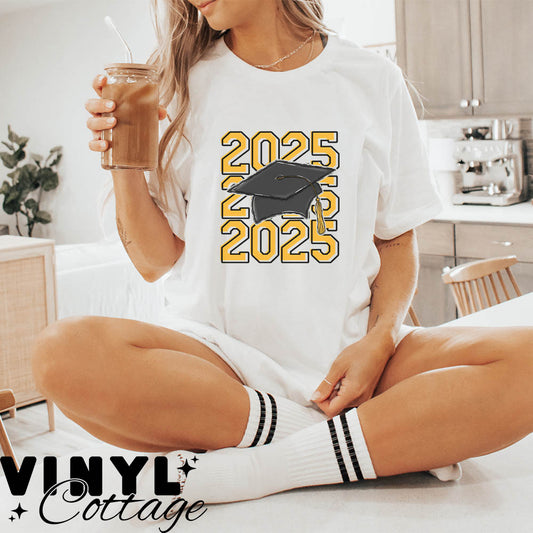 Grad Cap ~ Yellow ~ DTF Transfer