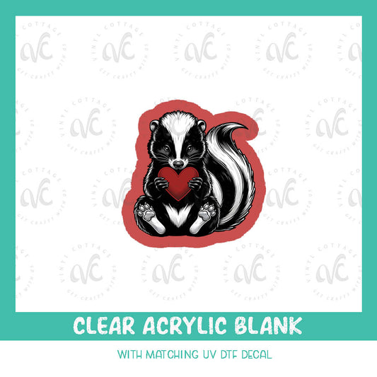 AD129 ~ Skunk Heart ~ Acrylic + UV DTF Decal Set