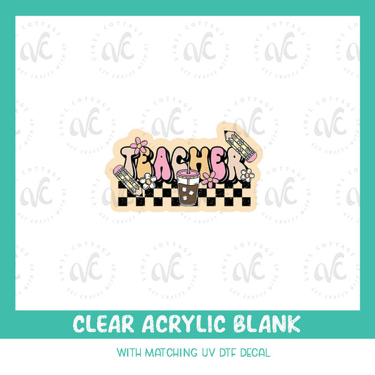 AD130 ~ Teacher Iced Coffee ~ Acrylic + UV DTF Decal Set