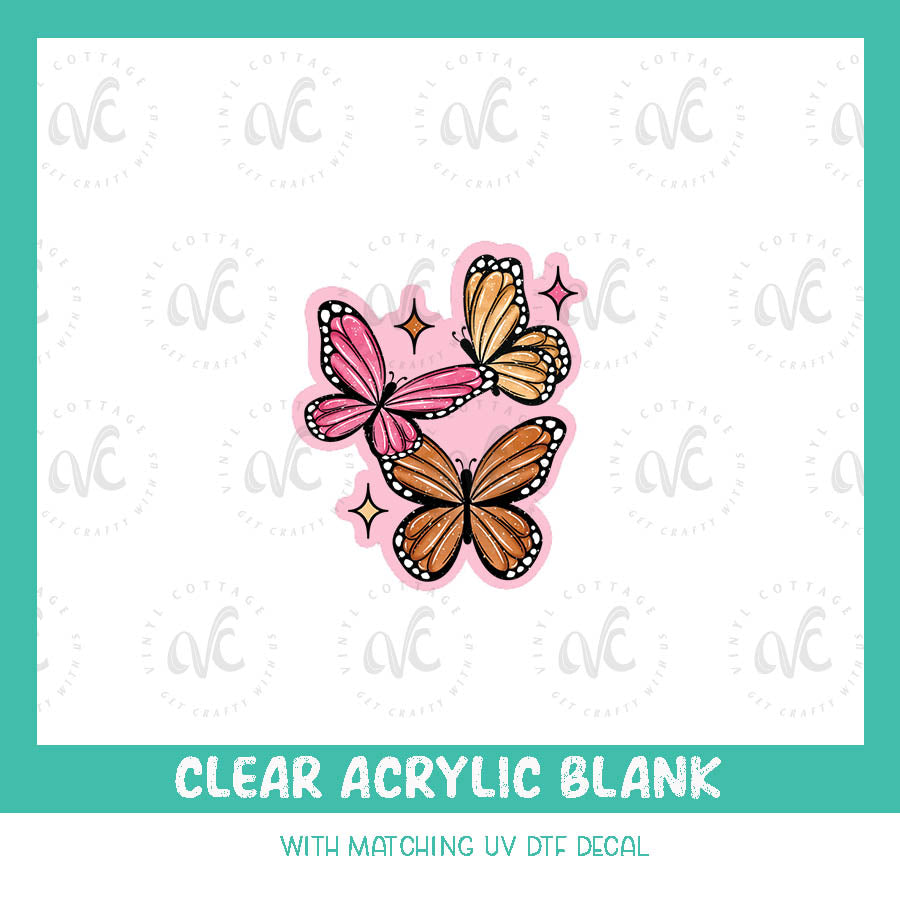 AD131 ~ Butterflies ~ Acrylic + UV DTF Decal Set