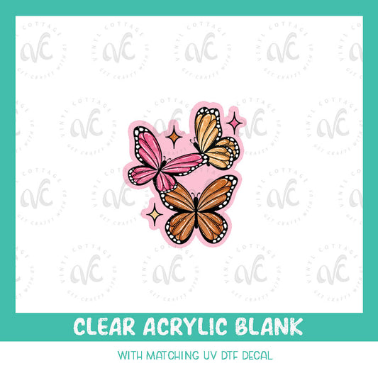 AD131 ~ Butterflies ~ Acrylic + UV DTF Decal Set