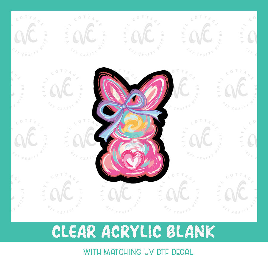 AD134 ~ Watercolor Bunny ~ Acrylic + UV DTF Decal Set