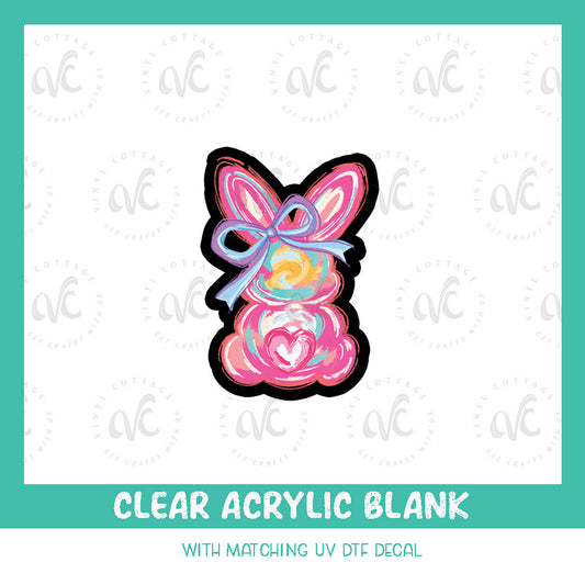 AD134 ~ Watercolor Bunny ~ Acrylic + UV DTF Decal Set