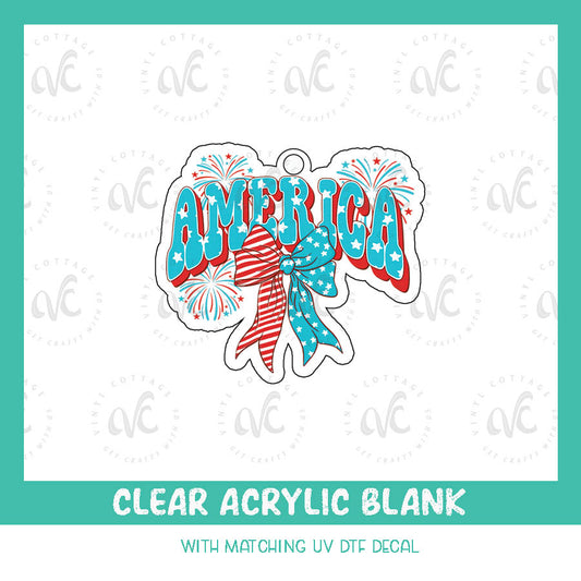 AD92 ~ America Bow ~ Acrylic + UV DTF Decal Set