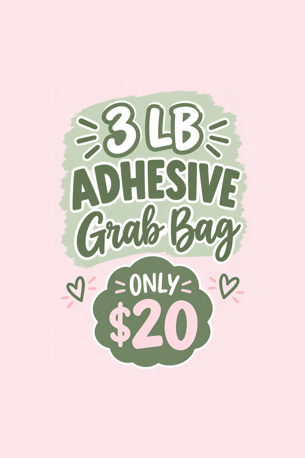 3 LB Adhesive Grab Bag ~ CLEARANCE