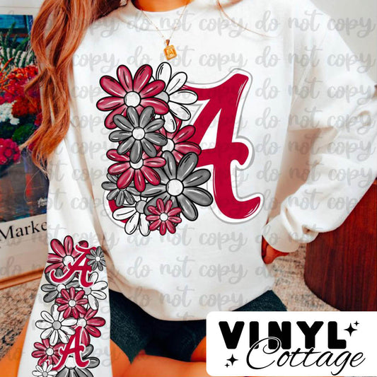 Floral Alabama ~ Sleeve Design Only ~ DTF Transfer