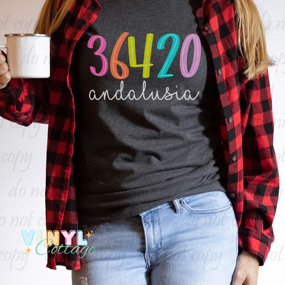 Bright Zip Codes ~ Custom DTF Transfers