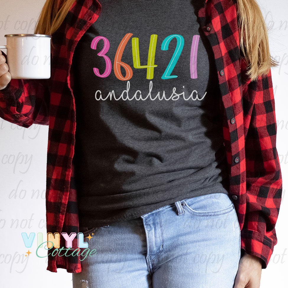 Bright Zip Codes ~ Custom DTF Transfers
