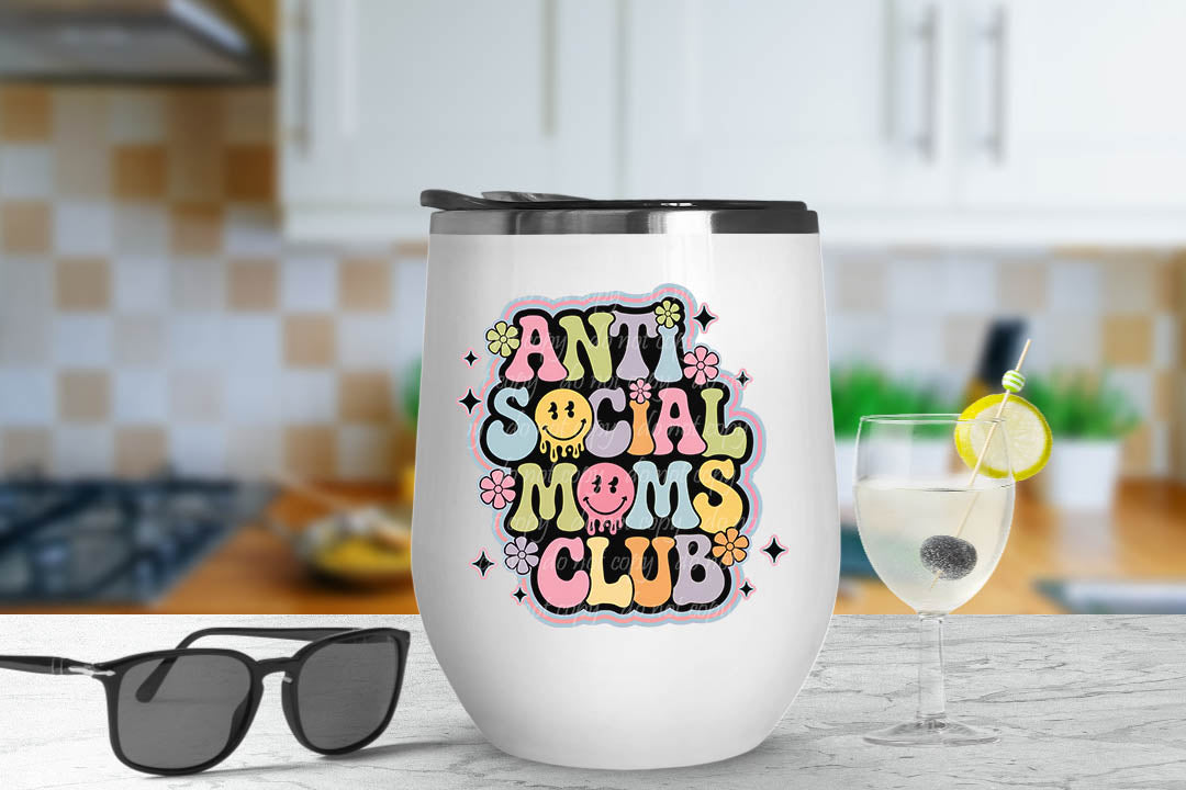 Anti Social Moms Club ~ UV DTF DECAL