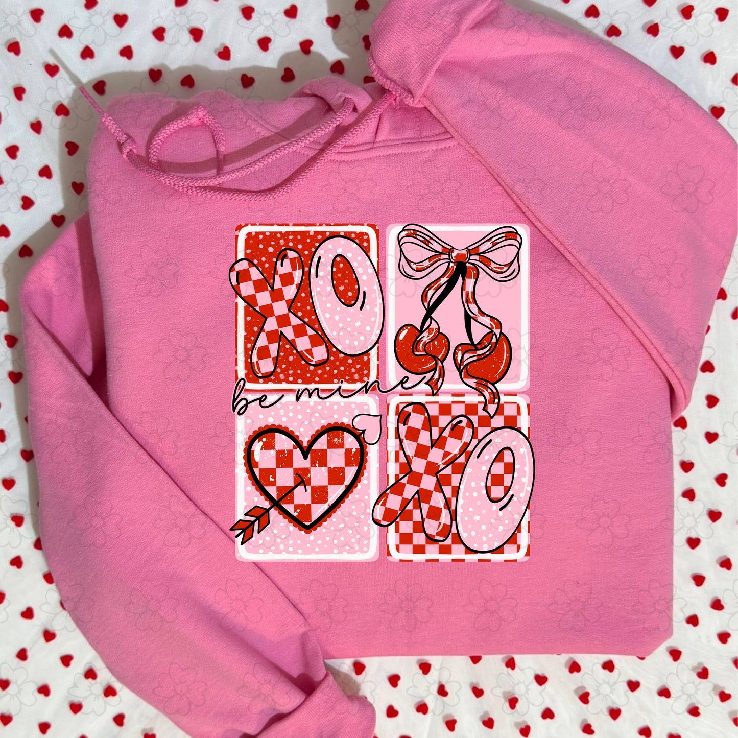 Be Mine Cherry Squares ~ SAG26 ~ DTF Transfer