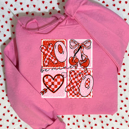 Be Mine Cherry Squares ~ SAG26 ~ DTF Transfer